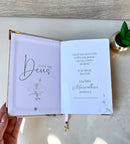 Combo Bíblia Média Lírio em Linho + placa pequena + Cartela de índice